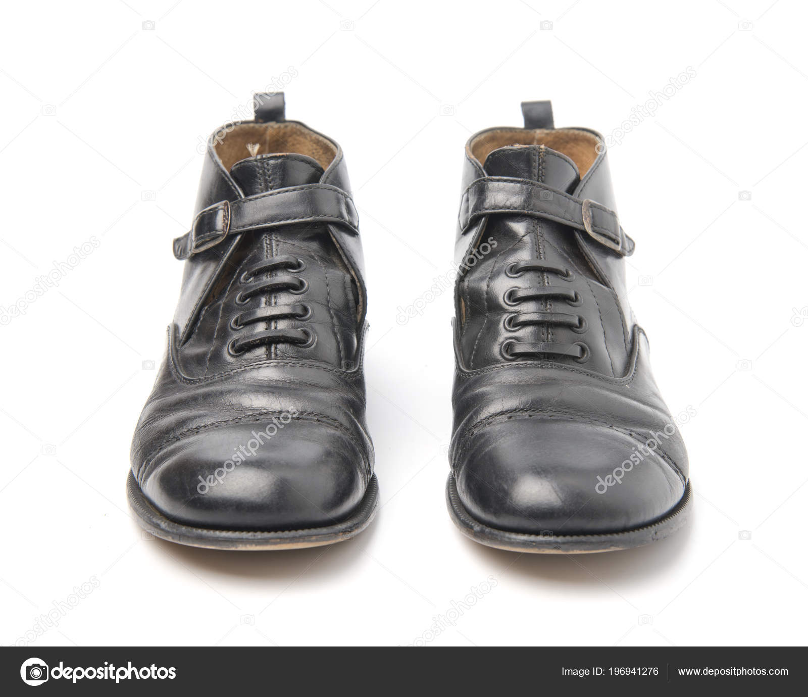 Scarpe Usate Foto Uomo Bianco Stock — Paio Isolate Sfondo Affari YIDE29WH