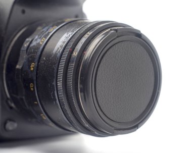 Eski kamera lens seçici odak kadar kapatın