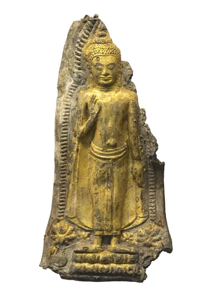 Muinainen Buddha Kuva Eristetty Valkoisella Taustalla — kuvapankkivalokuva