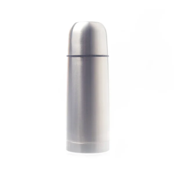 Vacuum Flask Isolado Sobre Fundo Branco — Fotografia de Stock