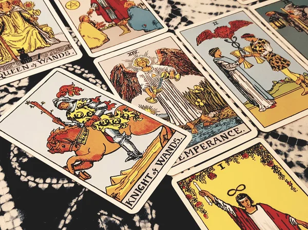 Prowincja Chainat Tajlandia Lipca 2018 Ilustracyjnych Redakcji Tarot Karty Rycerz — Zdjęcie stockowe