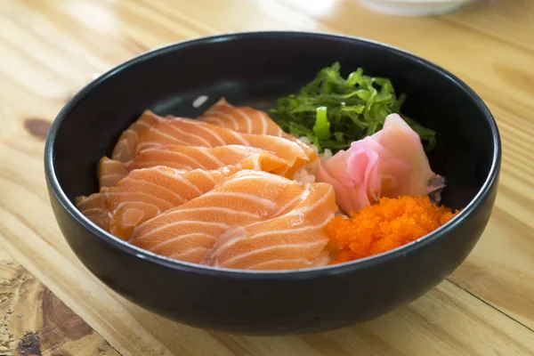 Comida Japonesa Set Salmón Sashimi Enfoque Selectivo — Foto de Stock