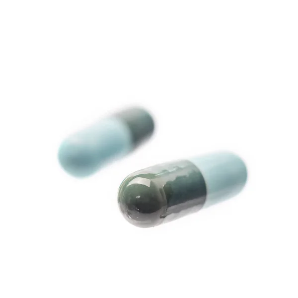 Capsules Medicine Biotic Blue Green Capsules — Stock Photo, Image