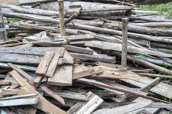 Pile Old Wood Chips Scrap Wood Background — Stock Photo, Image