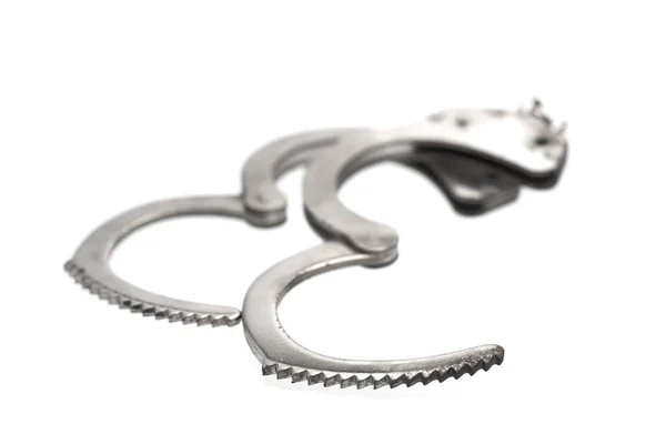 Handcuffs Isolated White Background — Stock Photo, Image