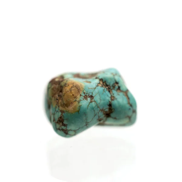 Raw Turquoise Gemstone Rock Isolated White — Stock Photo, Image