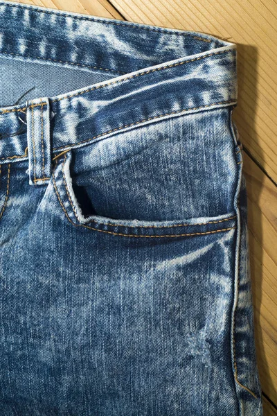 Gros Plan Jeans Denim Bleu Tissu Texture Fond — Photo