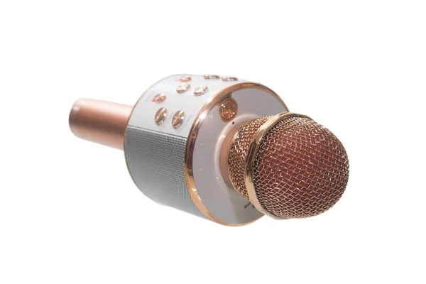 Microfone Sem Fio Isolado Fundo Branco — Fotografia de Stock