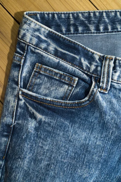 Mavi Denim Kot Kumaş Doku Arka Plan Yakın — Stok fotoğraf