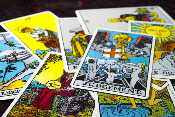 Province Chainat Thaïlande Avril 2019 Cartes Tarot Éditoriales Illustratives Judgemant — Photo