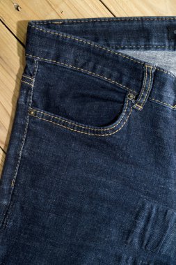 Mavi denim kot kumaş doku arka plan yakın.