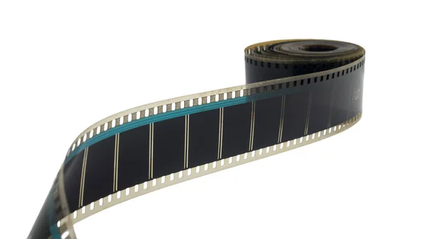 Camera Film Strip Isolated White Background Real High Res 35Mm — Stock Photo, Image