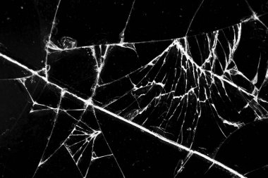 Kırık siyah cam arka plan dokusu.