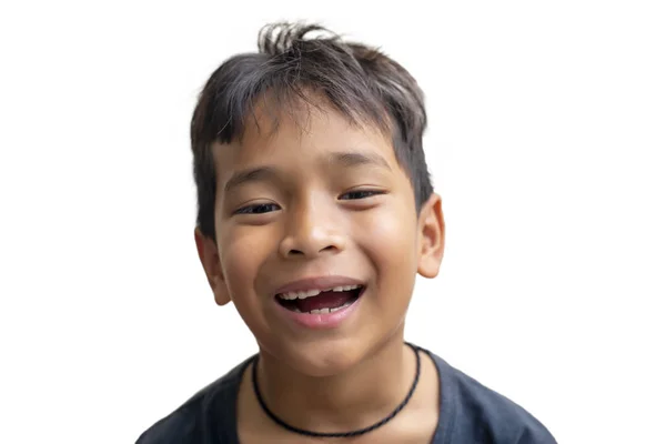 Niño Sin Dientes Riendo Mirando Cámara — Foto de Stock