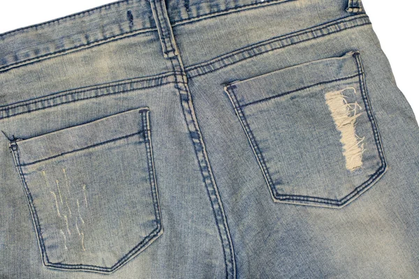 Gros Plan Jeans Denim Bleu Tissu Texture Fond — Photo