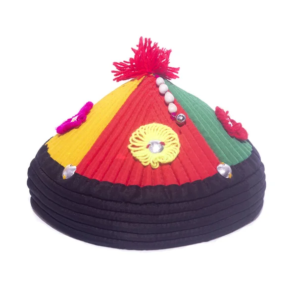 Cappello Della Tribù Hill Cappello Fatto Mano Cappello Hmong Sfondo — Foto Stock