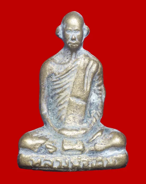 Amulet Luang Por Derm Izolat Fundal Alb — Fotografie, imagine de stoc