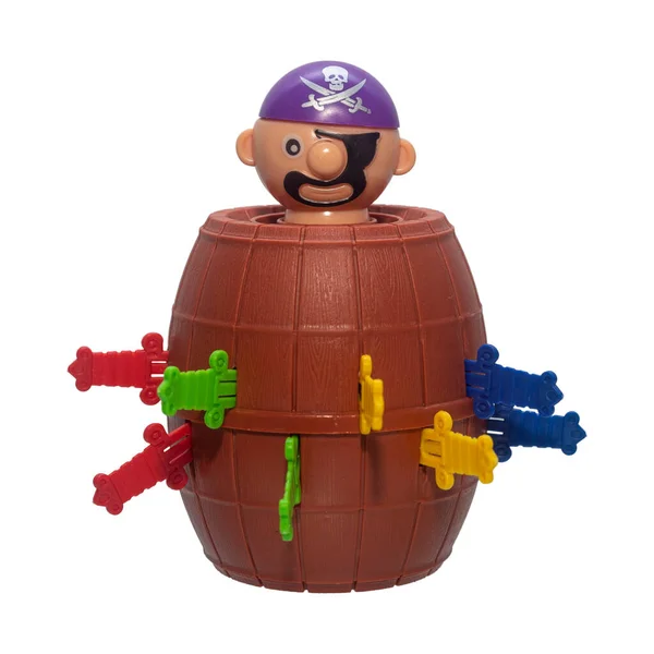 Pirate barrel lucky game on isolated white background