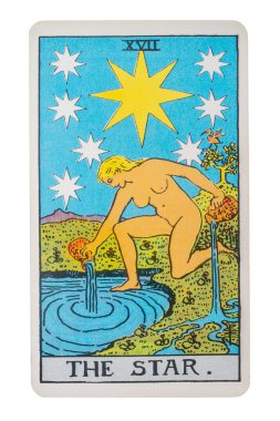 Yala Eyaleti, Tayland 29 Ağustos 2020. Resimli editör tarot kartları yıldız..
