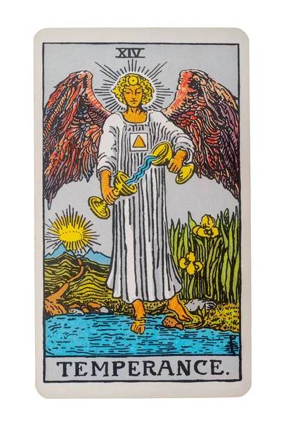 Provincie Yala Thajsko Srpna 2020 Ilustrativní Redakční Tarot Karty Temperance — Stock fotografie