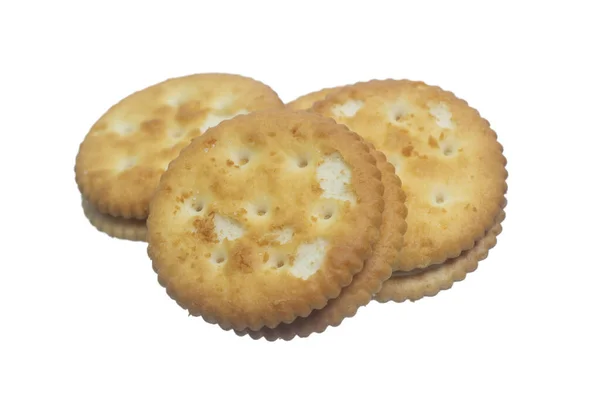 Biscoito Manteiga Amendoim Fundo Branco — Fotografia de Stock