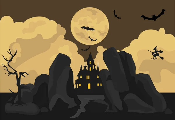 Grafische Elemente Halloween Feiertagen Flache Bauweise Vektorillustration — Stockvektor
