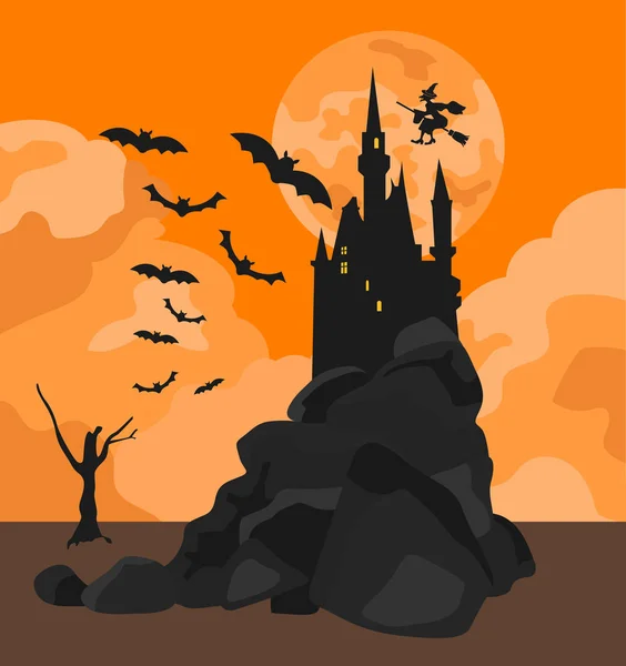 Grafische Elemente Halloween Feiertagen Flache Bauweise Vektorillustration — Stockvektor