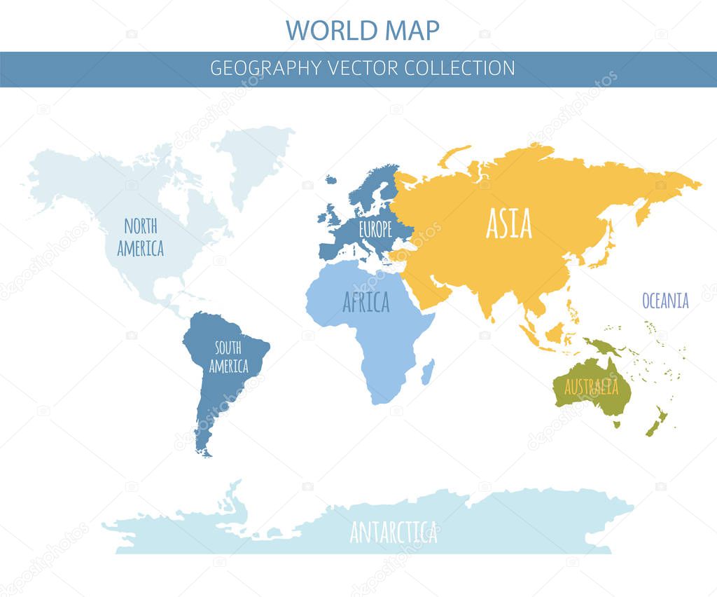 World map elements. Build your own geography info graphic collection. Vector illustration