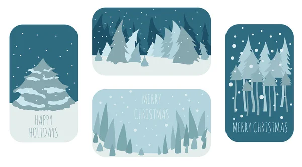 Elementos Navidad Estilo Plano Para Tarjeta Felicitación Diseño Póster Ilustración — Vector de stock