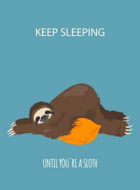 Sloth yoga collection. Funny cartoon animals in different postur clipart