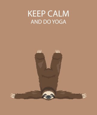 Tembellik yoga koleksiyonu. Farklı postur komik karikatür hayvanlarda