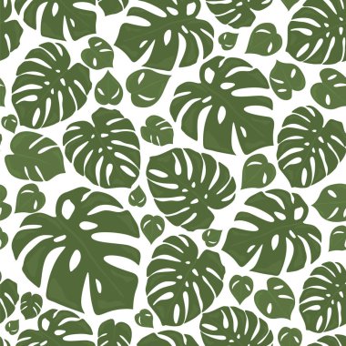 Monstera tropikal orman arka plan bırakır. Yeşil sorunsuz esen