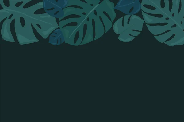 Монстера тропических лесов листья фона. Зеленые декоративные рамки — стоковый вектор