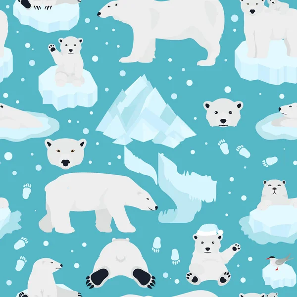 Isbjörnar set, nallebjörn i Arktis — Stock vektor