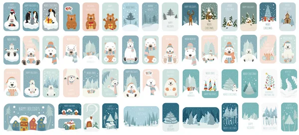 Leuke winter vakantie sticker icon set. Elementen voor Christmas GRE — Stockvector