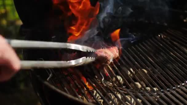Makanan Daging Panggang Cooking Meat Panggang Daging Untuk Steak Steak — Stok Video