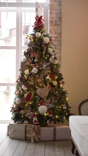 Noel ve yeni yıl iç dekorasyonu — Stok video