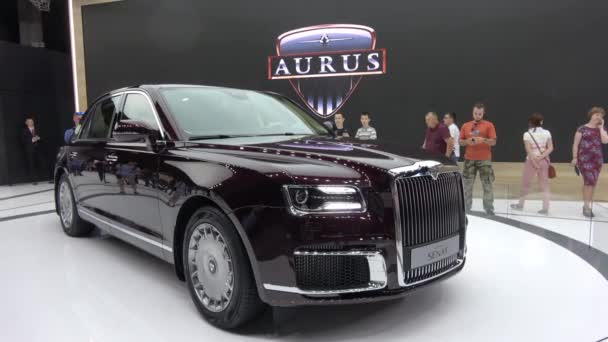 Auto Aurus Senat sul Salone Internazionale dell'Automobile di Mosca 2018 in Russia — Video Stock