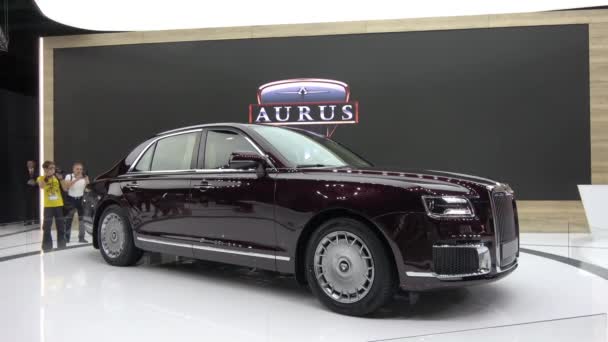 Aurus Senat Car On Moscow International Automobile Salon 2018 In Russia Video By C Prescott10 Stock Footage 224020322