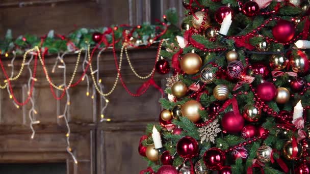 Año nuevo árbol decoración — Vídeos de Stock