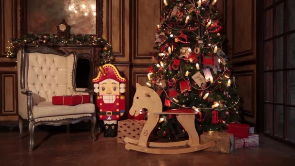 Nya året träd dekoration — Stockvideo