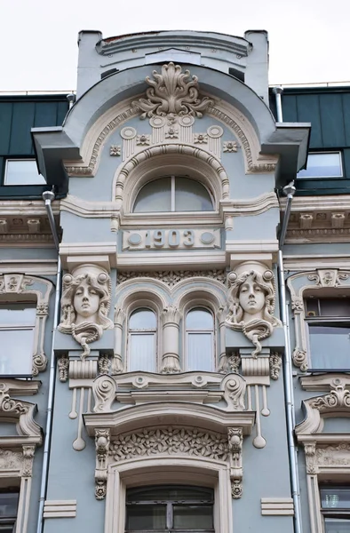 Decoração Arquitetônica Fachada Casa Comerciante Mikhail Mishin Casa Foi Construída — Fotografia de Stock