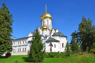 Savvino-Storozhevsky Manastırı Nativity katedral 1405 eski Moskova tarzında inşa edilmiştir. Yazar bilinmiyor. Rusya, ZVENIGOROD, Ağustos 2018