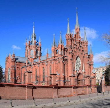 Kutsal bakire Meryem Immaculate Conception Roma Katolik Katedrali. Tapınağın 1901-1911 yılında yapılmıştır. Thomas Bogdanovich - Dvorzhetsky mimar. Rusya, Moskova, Mart 2019