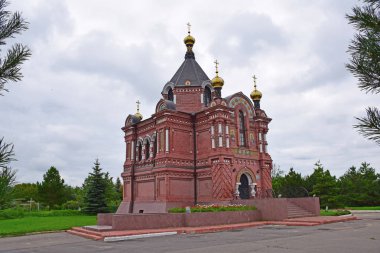Mikhailovskaya Sloboda Alexander Nevsky Kilisesi yirminci yüzyılın başlarında inşa edilmiş ve sözde Rus tarzında suzdal tek günümüze kalan Kilisesidir. Suzdal, Rusya, Ağustos 2019.