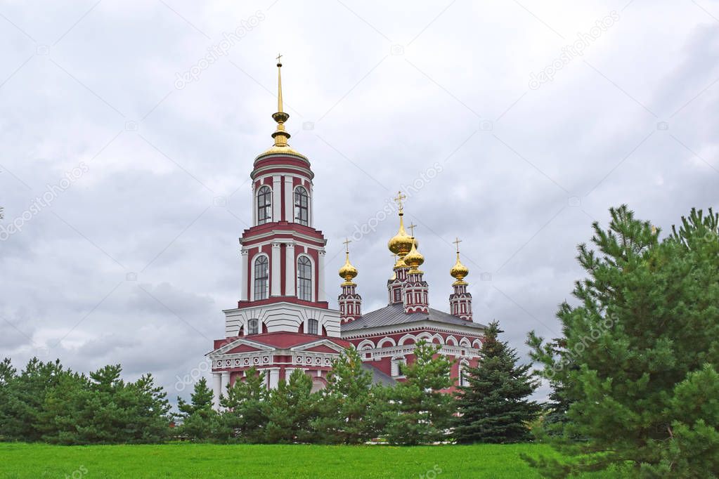 The Church of Michael the Archangel in Mikhailovskaya was built in 1769, and 35 years later thanks to donations of parishioners there was a bell tower in the style of classicism. Suzdal, Russia, August 2019.