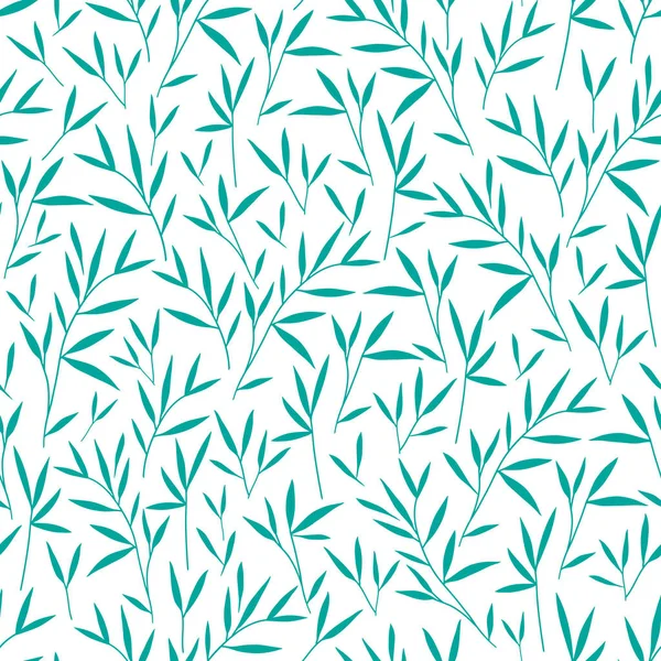 Nahtlose Hübsche Bambusblätter Muster Vektor Illustration Weißer Hintergrund — Stockvektor