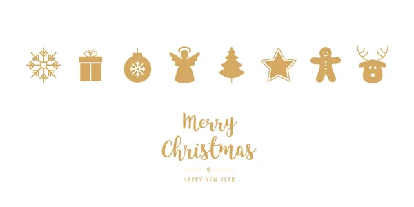 金色圣诞饰品图标元素隔离背景 — 图库矢量图片