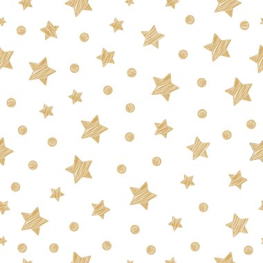 Dikişsiz desen karalama çizim izole arka plan christmas altın yıldız