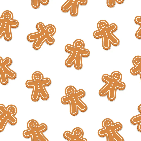 Pain Épice Homme Cookie Motif Sans Couture Fond Isolé — Image vectorielle